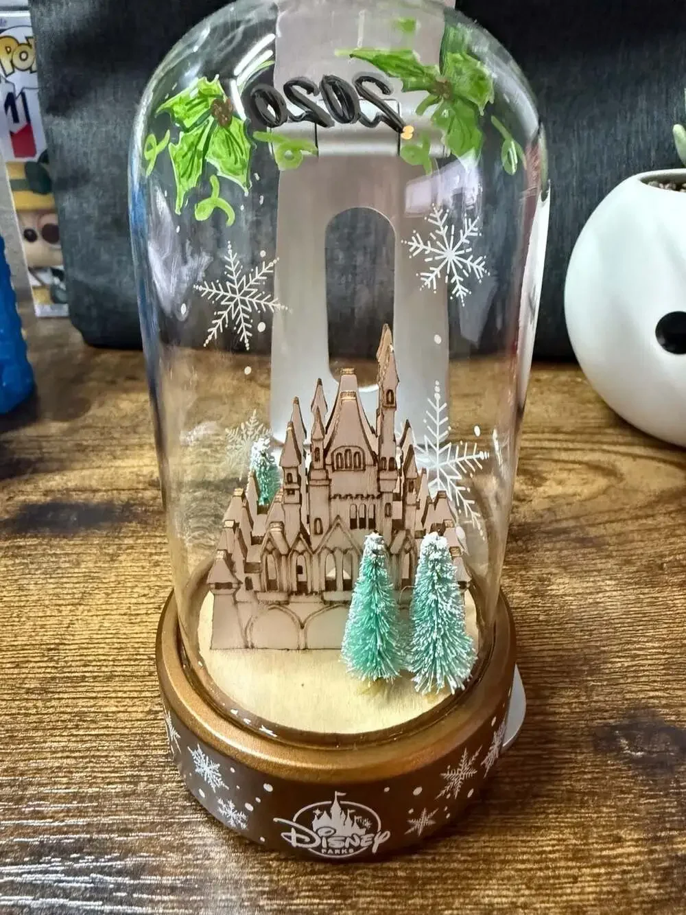 Disney Parks 2020 Merriest Wishes Light-Up Cinderella Castle Glass Dome Ornament